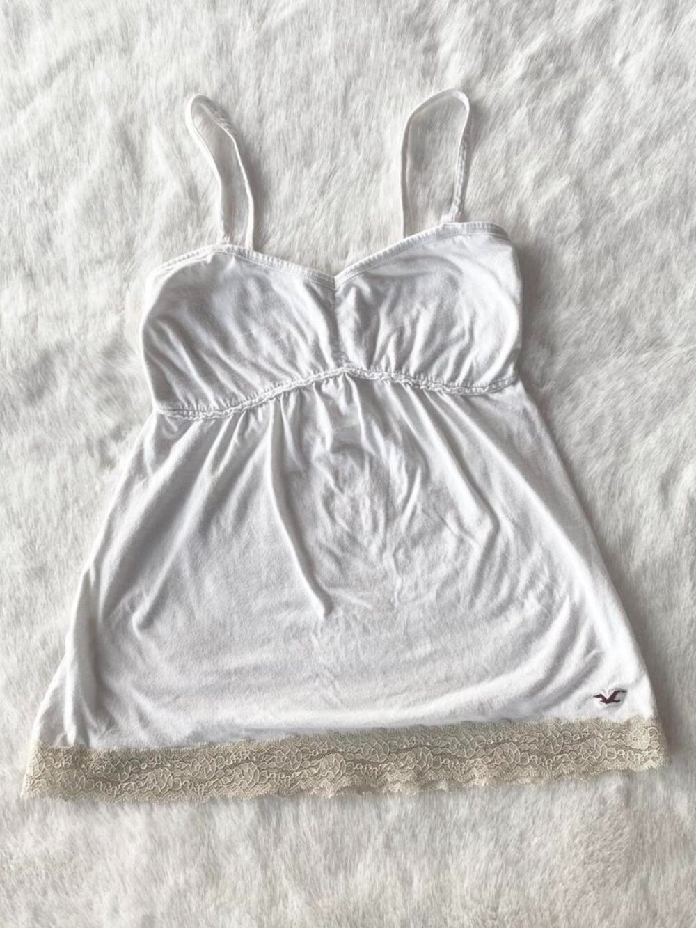 white lace vintage Y2K hollister babydoll top ♡